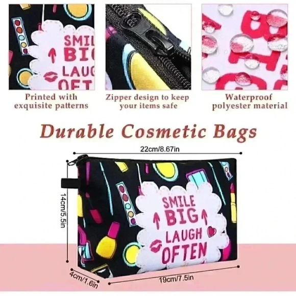 "I'M NOT PERFECT, BUT MY EYELINER IS" Travel Cosmetic Bag Pouch - Picture 2 of 2